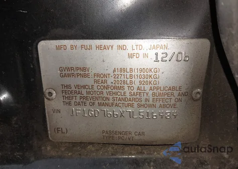 2007 Subaru Impreza Wrx Sti z USA, uszkodzony, nr VIN JF1GD766X7L516484